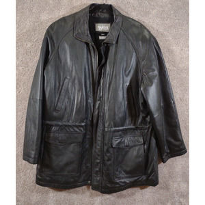 Wilsons Jacket Mens 2XL Black Leather Thinsulate Insulation Full Zip Coat